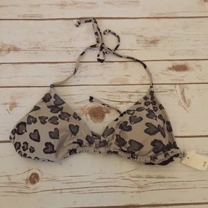 Old Navy leopard heart print triangle bikini top